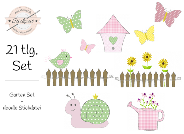 GartenLiebe Set - doodle Stickdatei